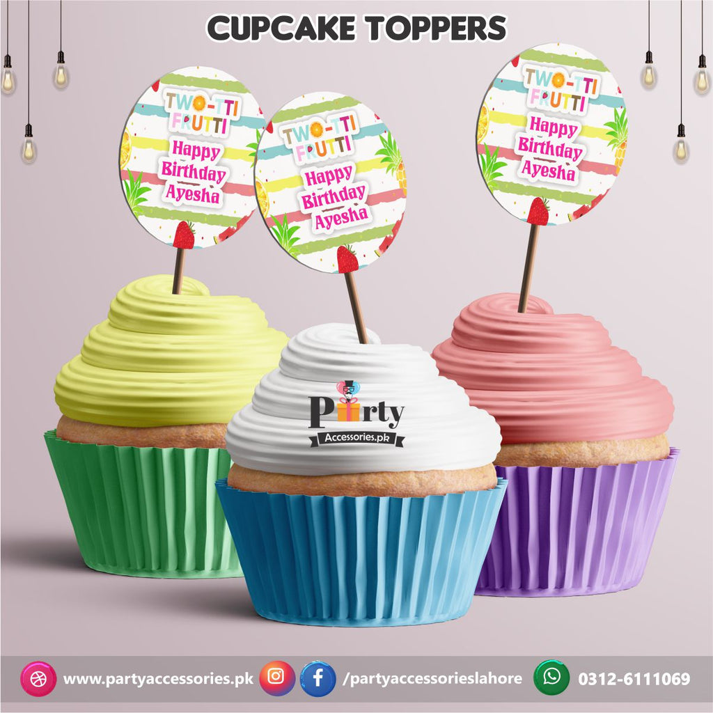 Tutti Fruiti theme birthday party | cupcake Toppers