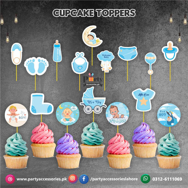 welcome home new born baby boy cupcake toppers