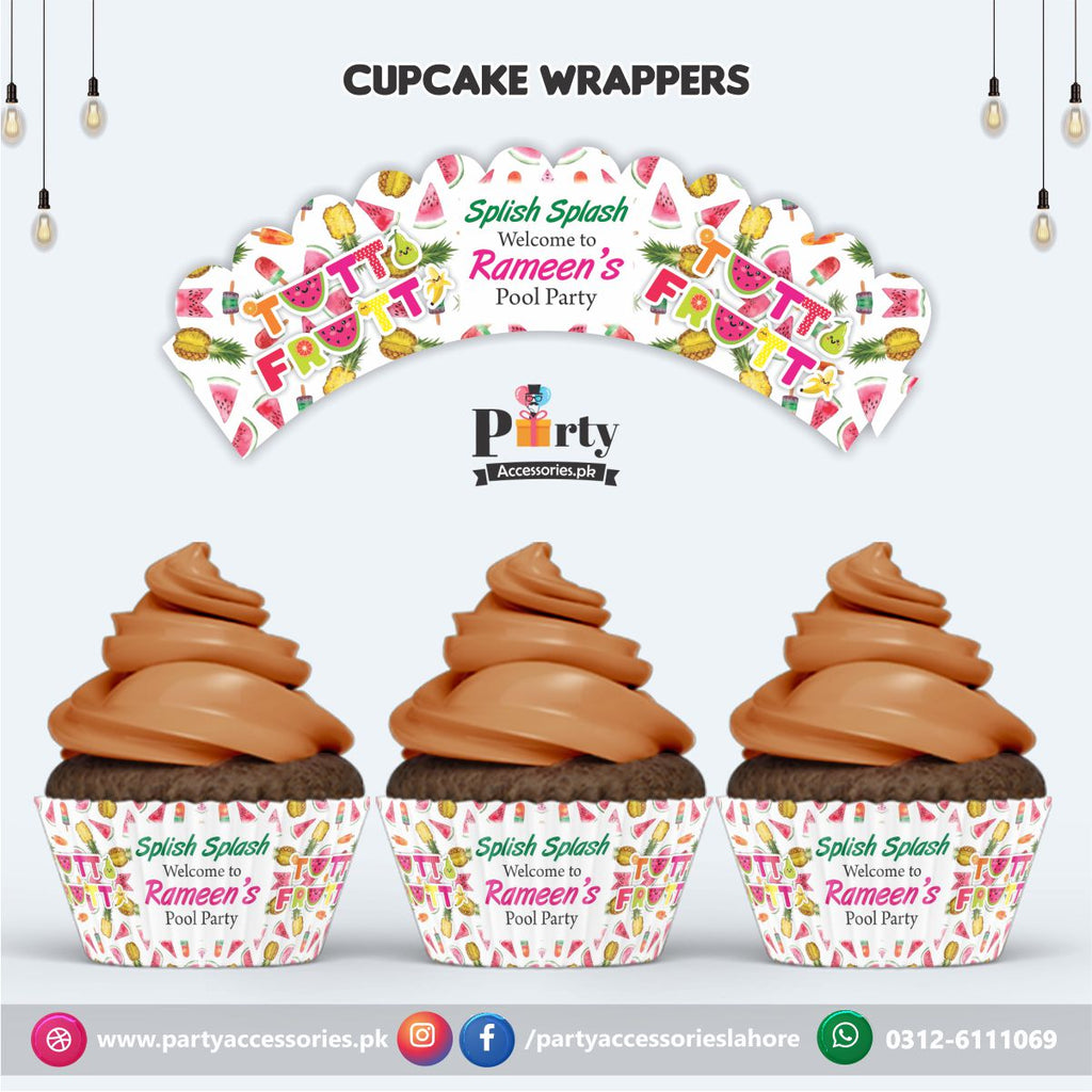 Customized Tutti Fruiti theme Cupcake wraps 