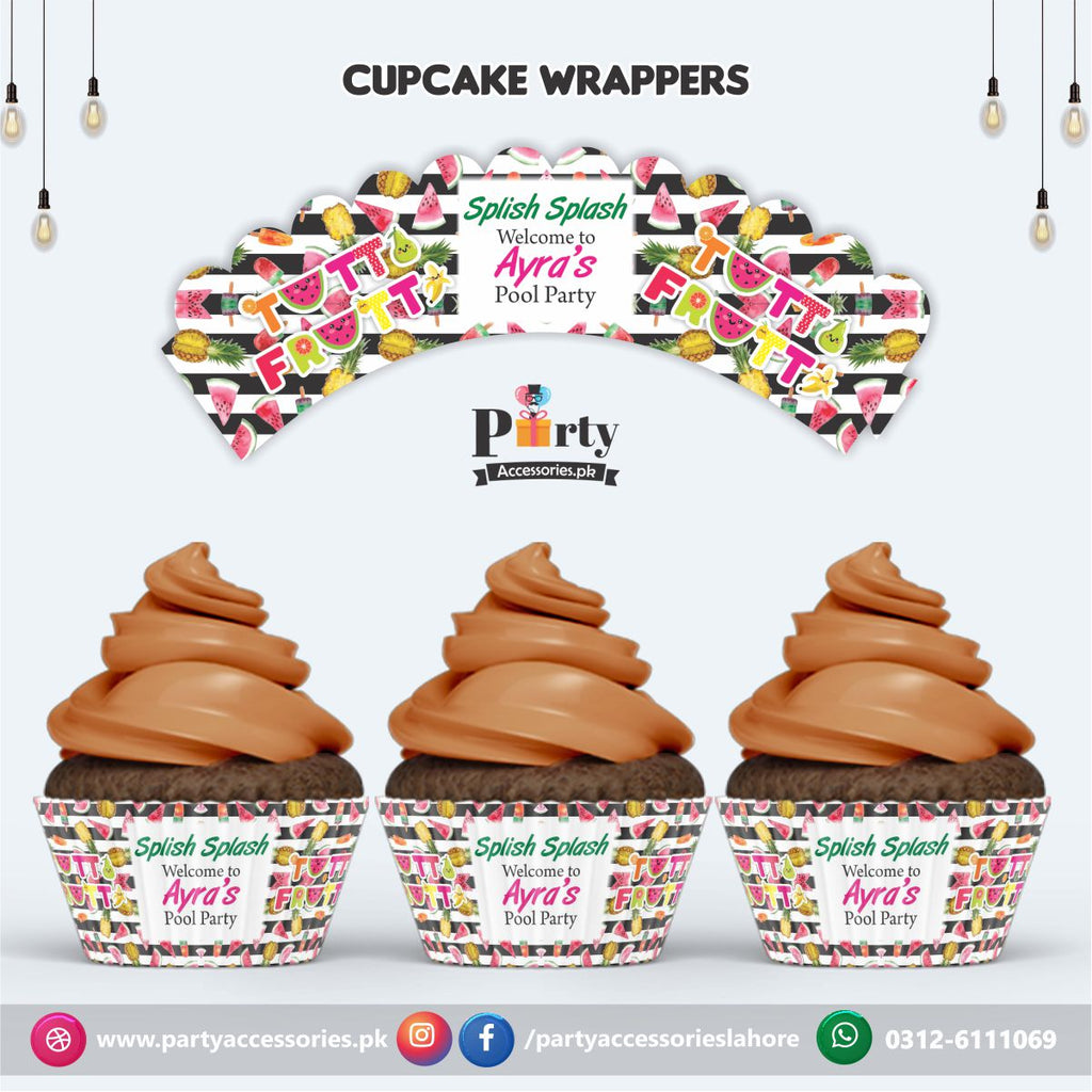 Customized Tutti Fruiti theme Cupcake wraps 