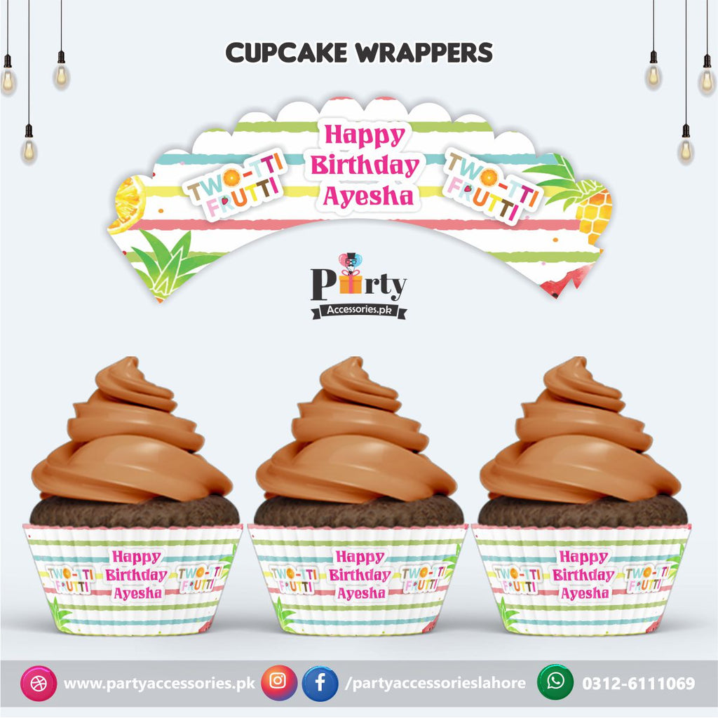 Customized Tutti Fruiti theme Cupcake wraps 