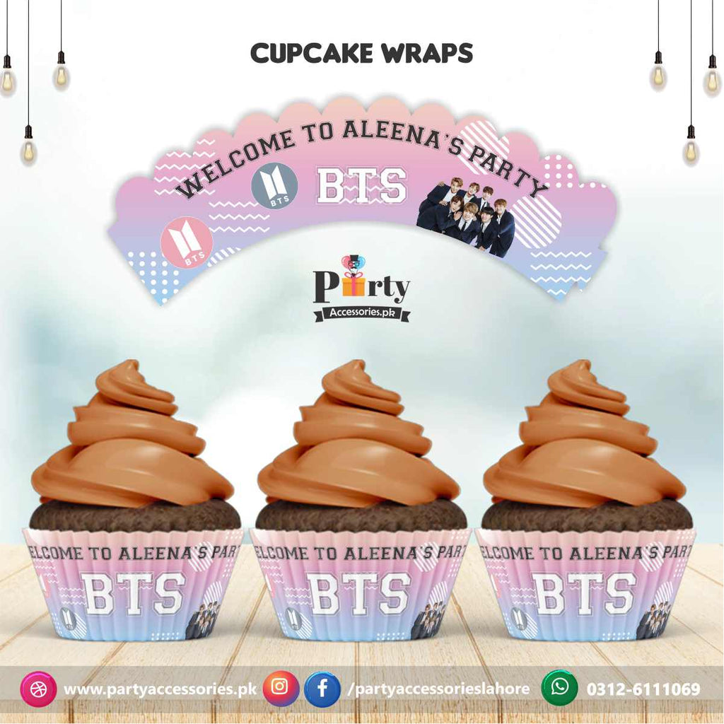 BTS themed cupcake wraps