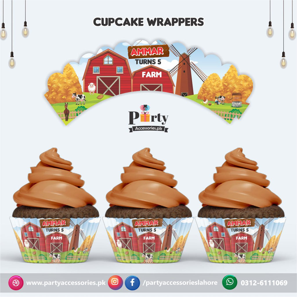 Farm animals theme Cupcake wraps
