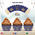 Prince theme birthday party cupcake wraps