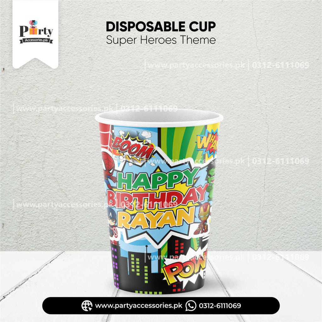 Customized disposable Paper CUPS for Super hero Avengers theme party 