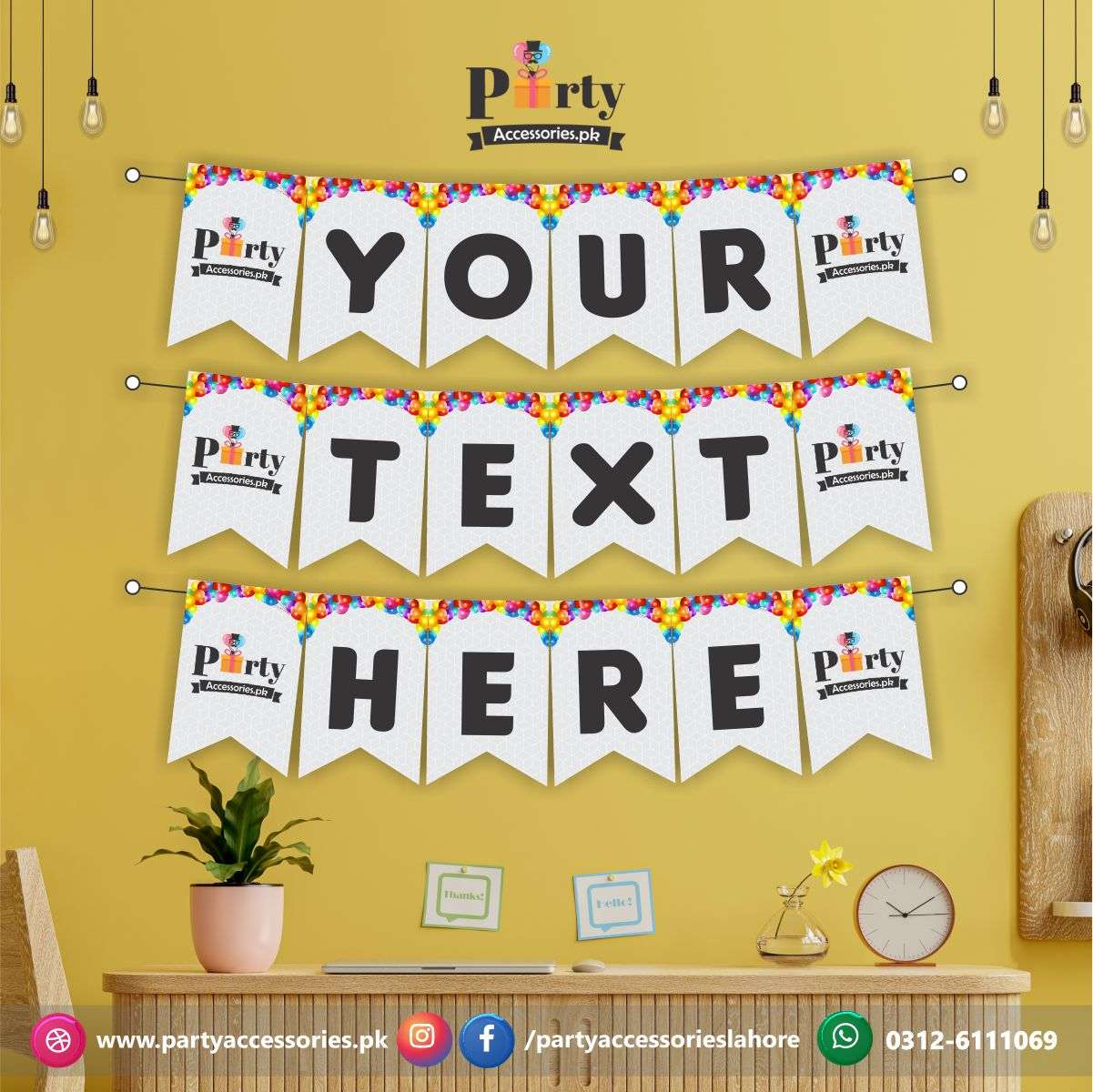 Customized wall Bunting Banner in your theme