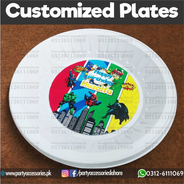 Customized disposable Paper Plates for Super hero avengers theme party 