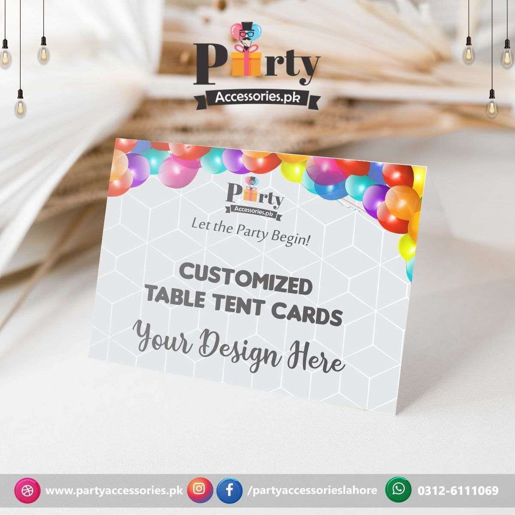Customized table tent cards for table decoration
