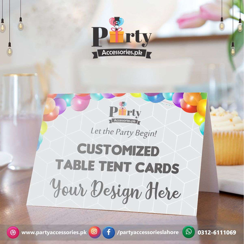 Customized table tent cards for table decoration