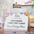 Customized table tent cards for table decoration