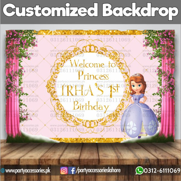 Customized Princess Sofia Theme Birthday Party Backdrop