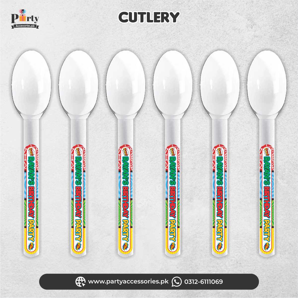 superheroes theme customized spoons with labels 