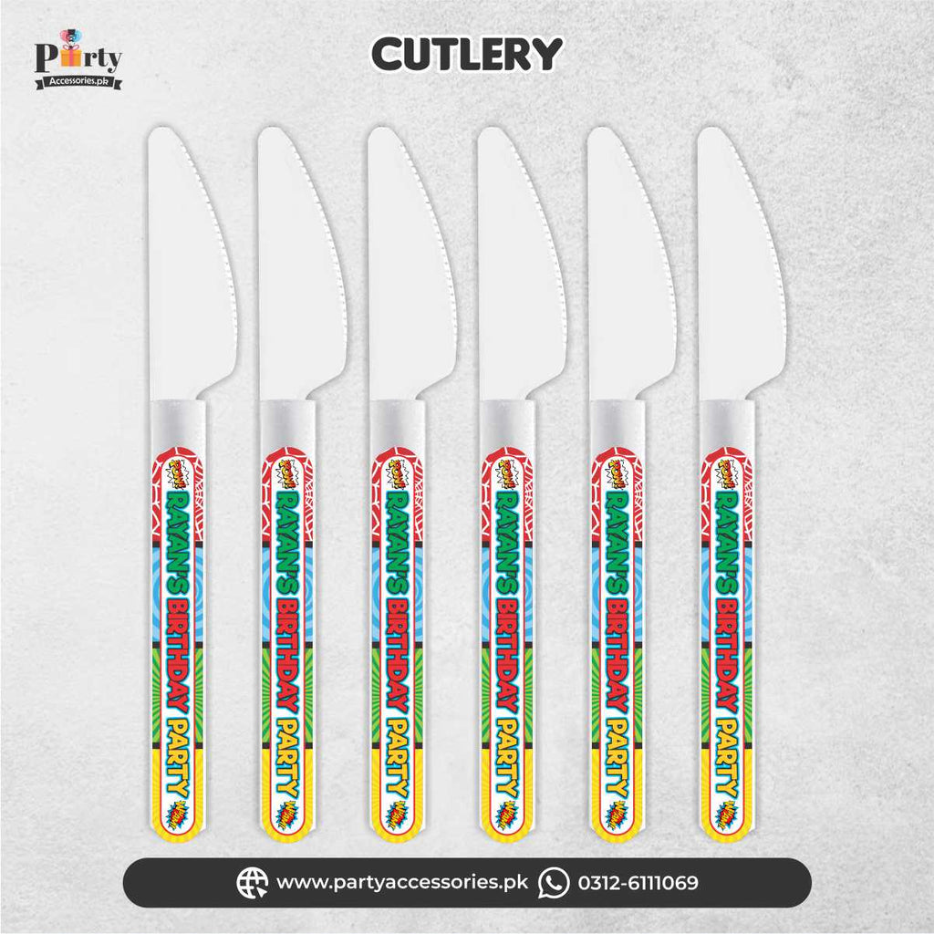 super heroes theme customized knives 