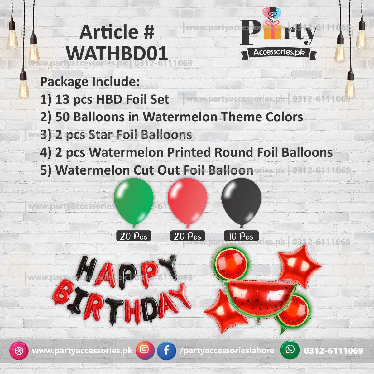 One in a melon theme birthday decoration balloons set | Budget Deal