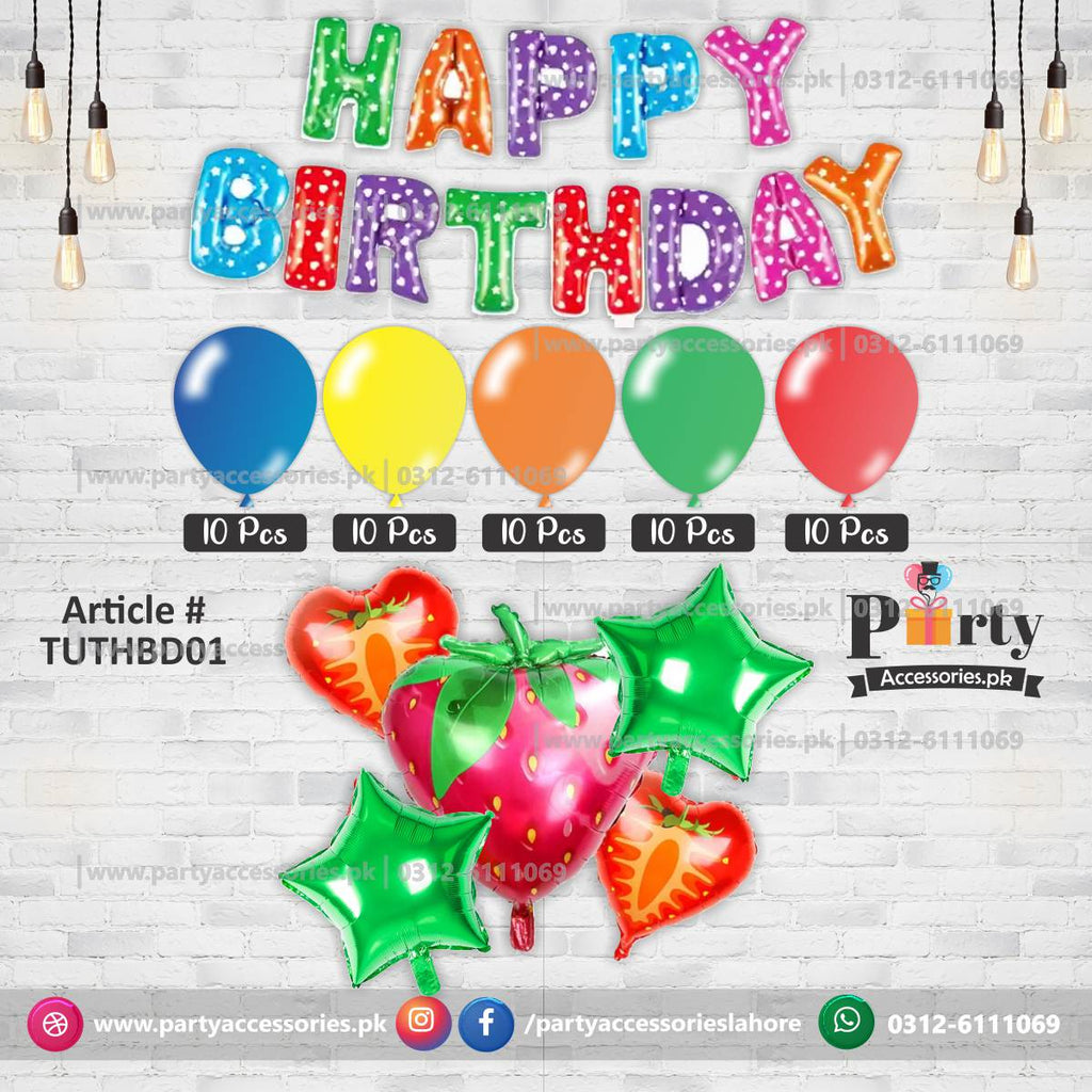 Tutti Fruiti theme birthday decoration balloons set