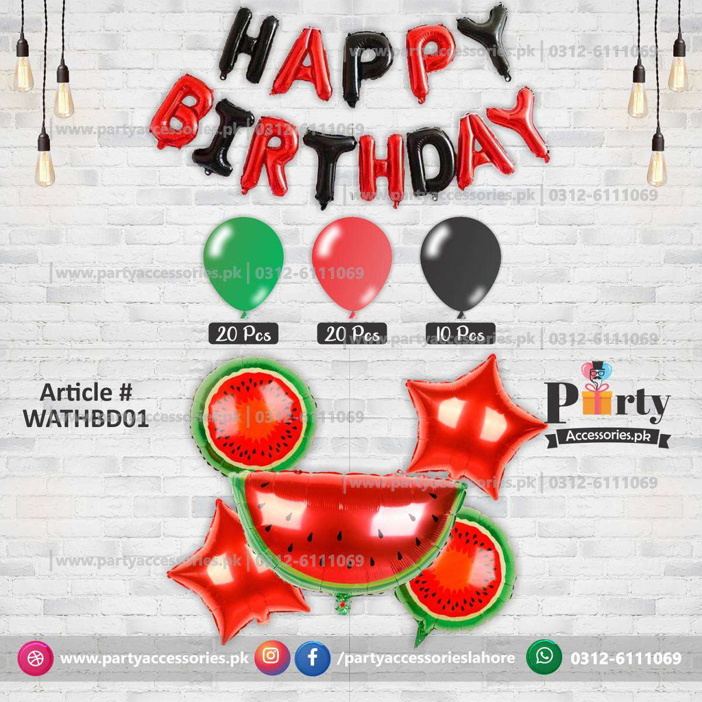 One in a melon theme birthday decoration balloons set | Budget Deal