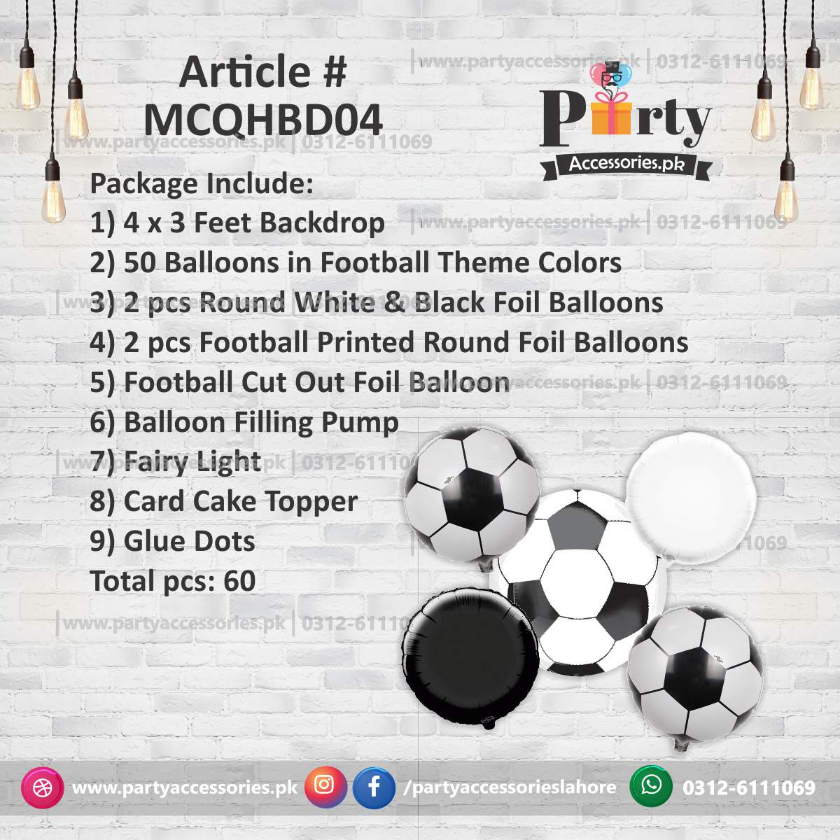 Football theme birthday decoration kit 