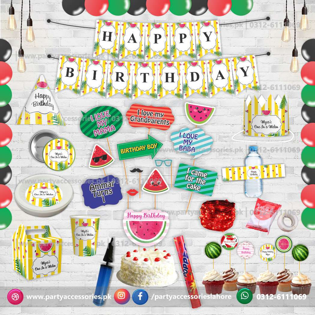 One in a melon theme birthday Party decoration kit | Premium deal