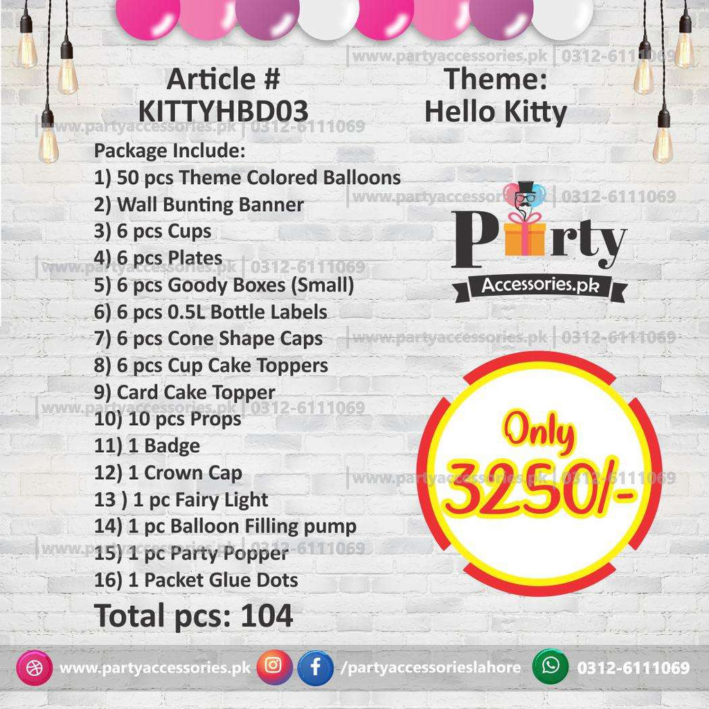 Hello Kitty theme birthday Party decoration kit 