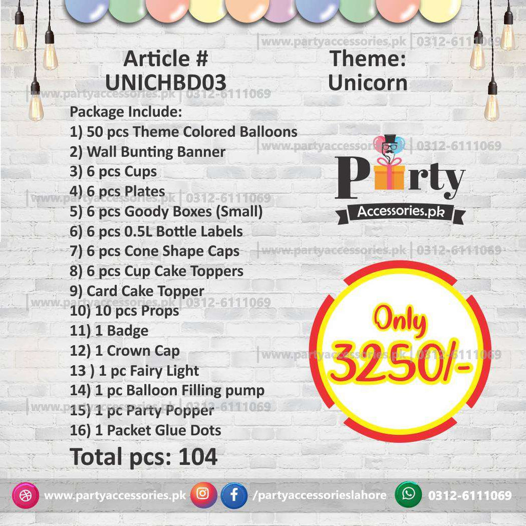 UNICORN theme birthday Party decoration kit | Premium deal