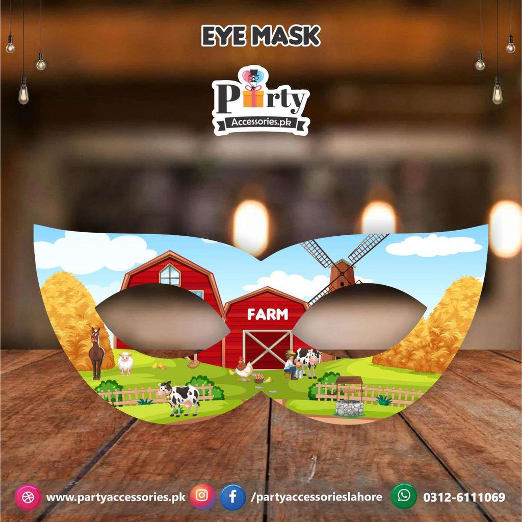 Farm animals theme birthday party face masks
