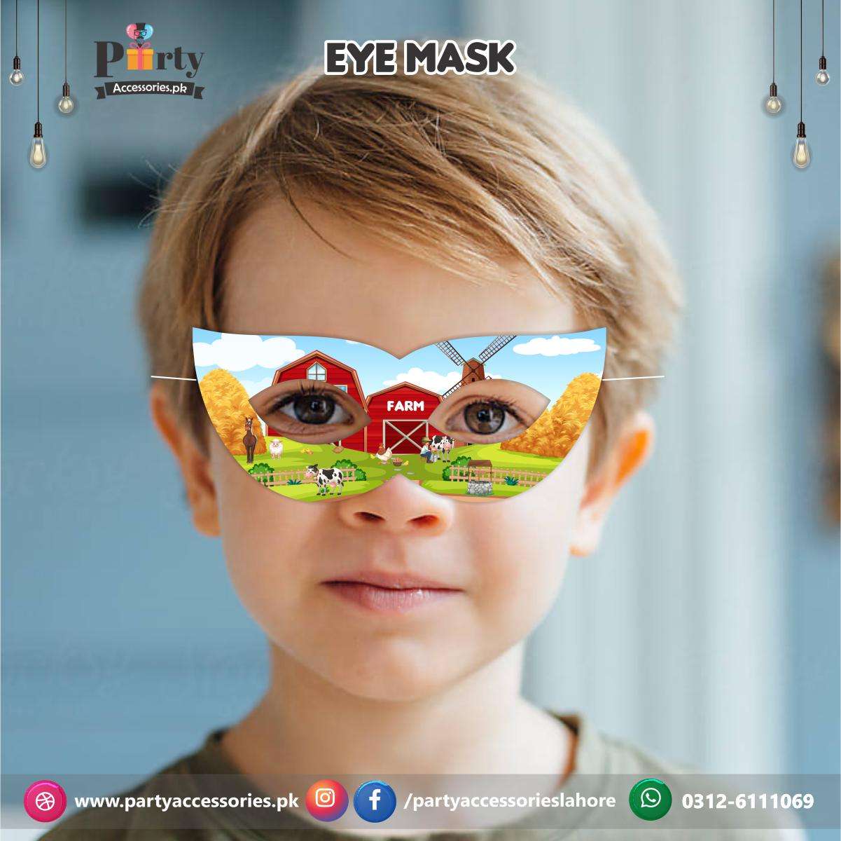 Farm animals theme birthday party face masks