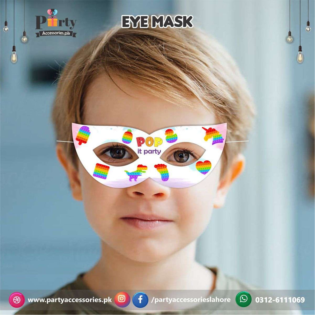 Pop It Party theme birthday party face masks
