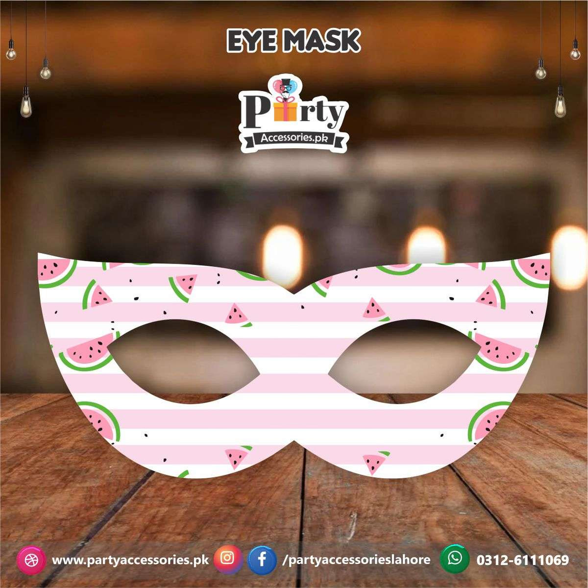 One in a melon theme birthday party face masks