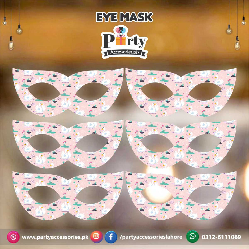 Swan theme party eye masks pack of 6 