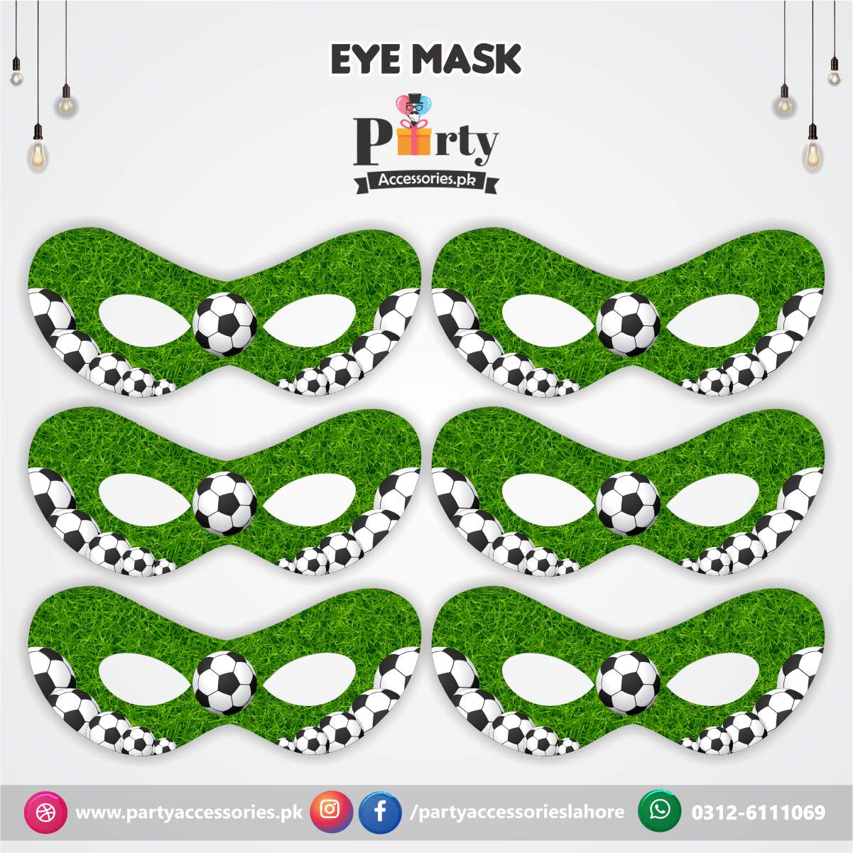 Football theme birthday party face masks