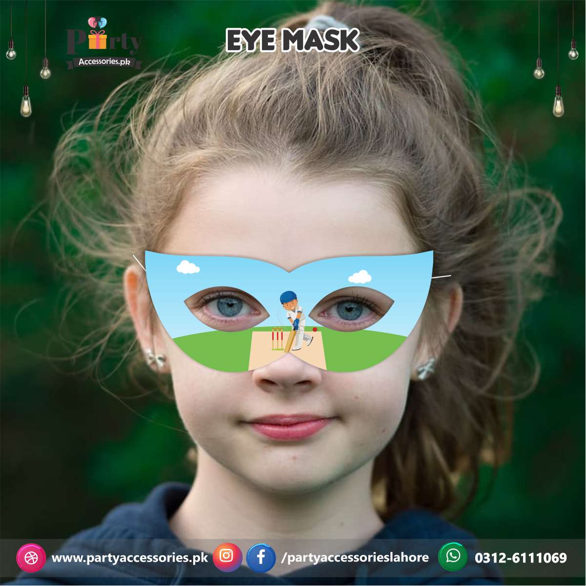 Cricket theme eye face masks 