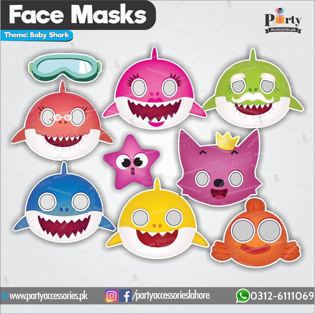 Baby shark theme Birthday face masks