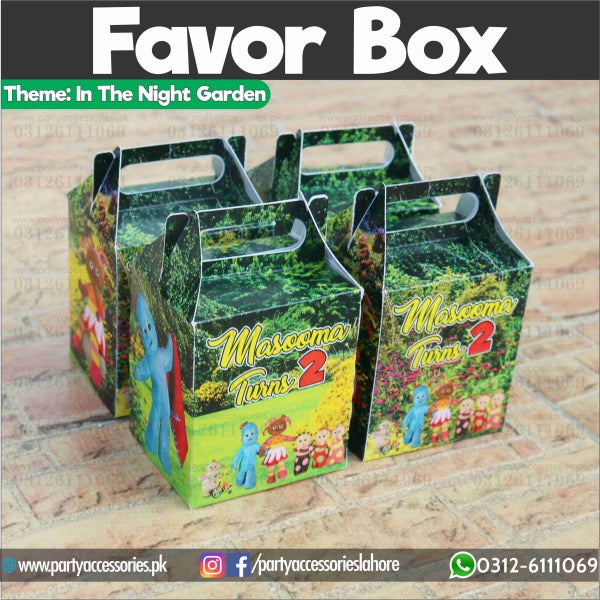 Customized In the Night Garden theme Favor / Goody Boxes for birthday Parties