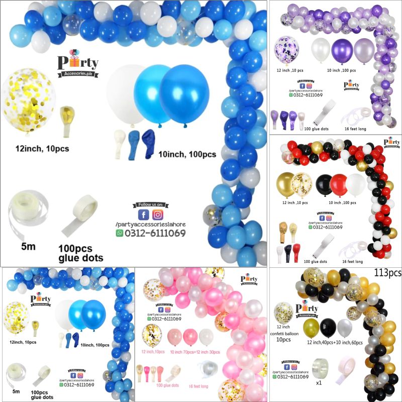Balloons garland Arch kit set of latex balloons and confetti balloons for DIY Wall decoration