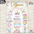 Customized Unircorn theme first birthday Fact board / Milestone Board
