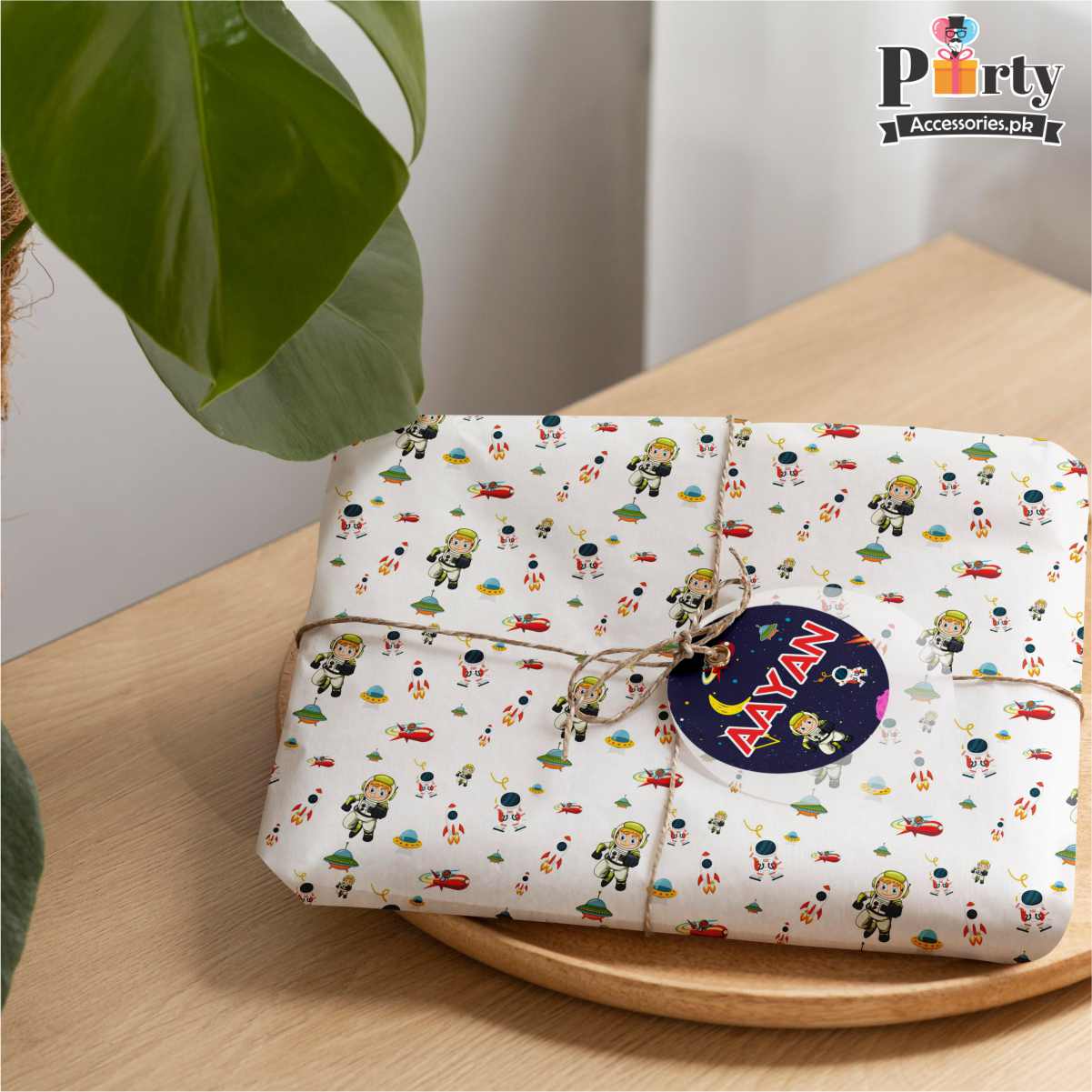 outer space gift wrapping sheet