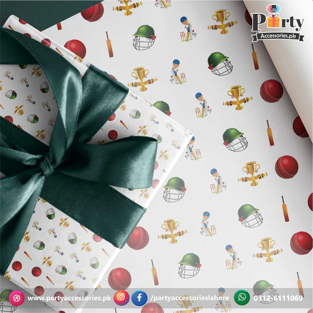 Gift wrapping sheets for Cricket Party theme birthday party