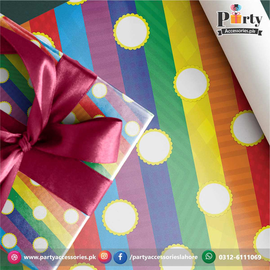 rainbow theme gift wrapping sheet
