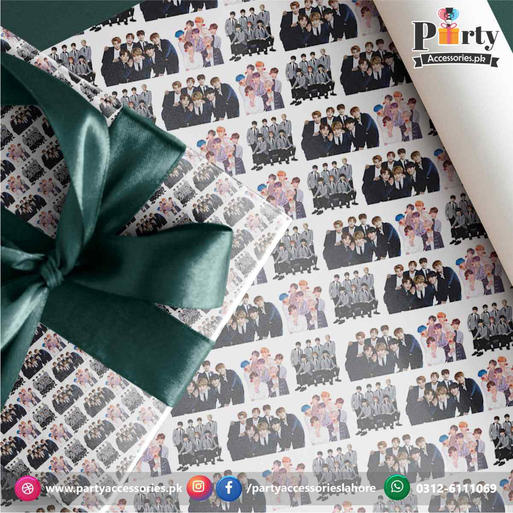 BTS theme Party Gift Wrapping Sheets