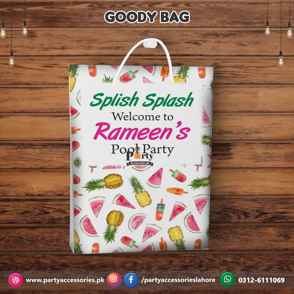 Tutti Fruiti birthday theme Customized Goody Bags / favor bags 6 pcs pack