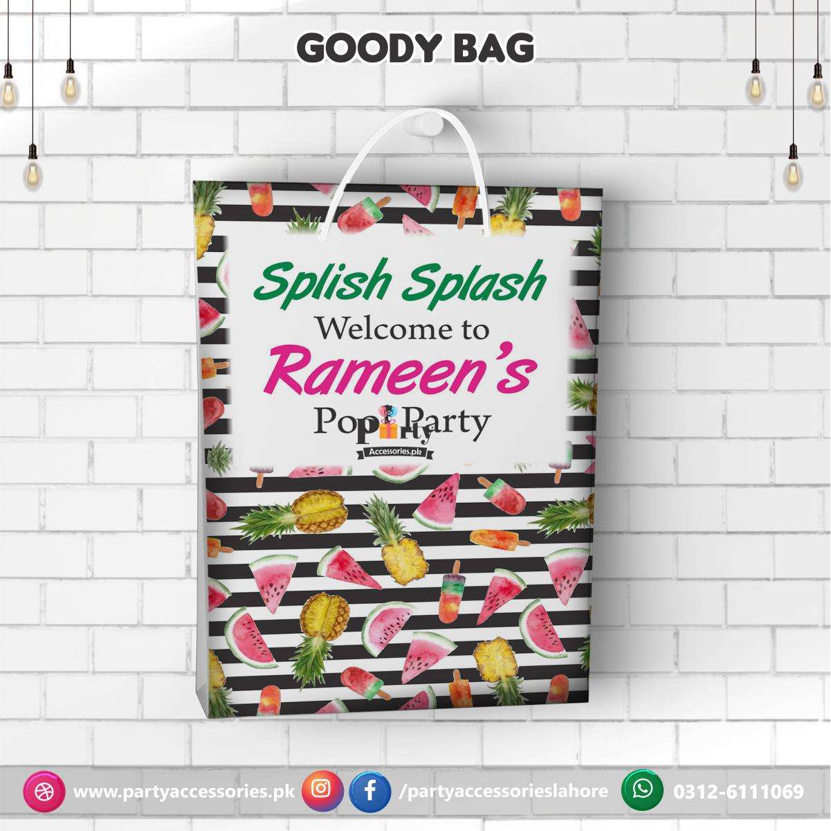 Customized Tutti Fruiti birthday theme Goody Bags / favor bags