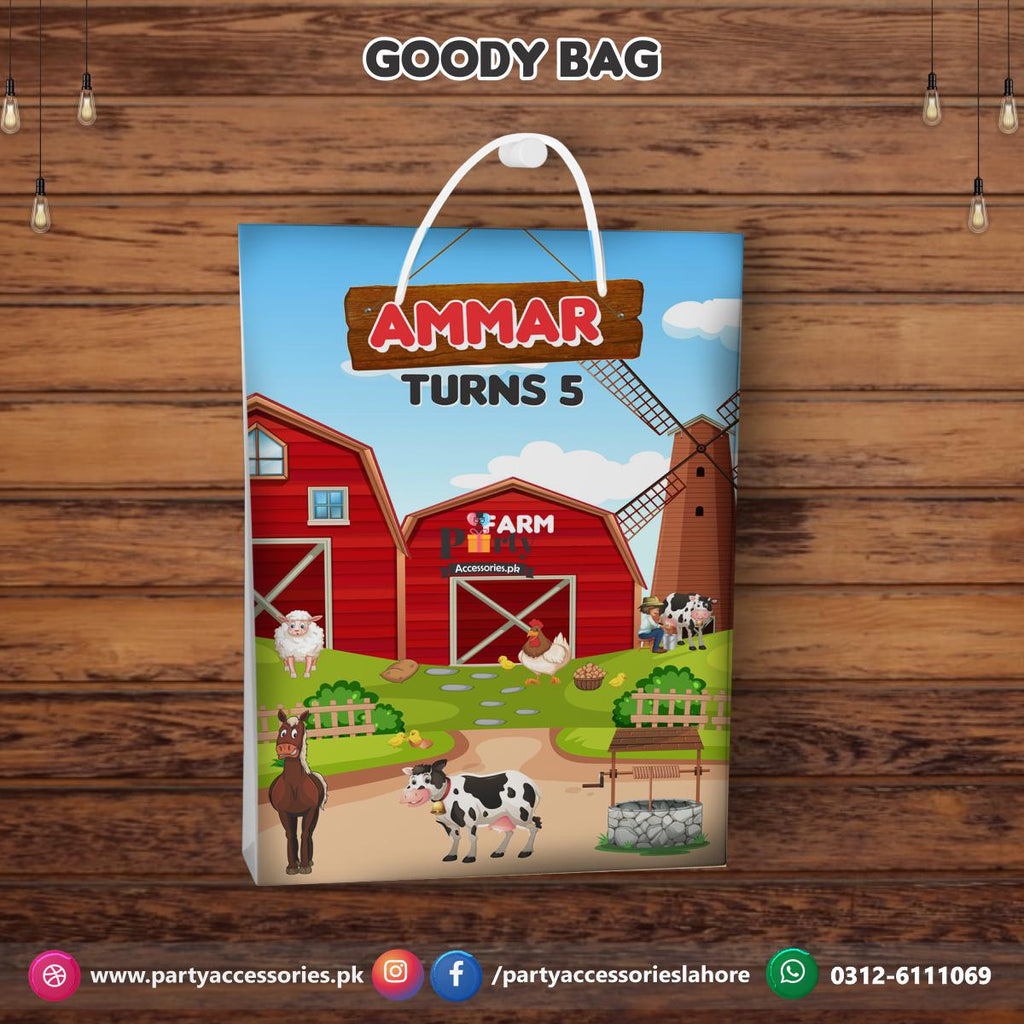 Farm Animals theme Customized Goody Bags / favor bags