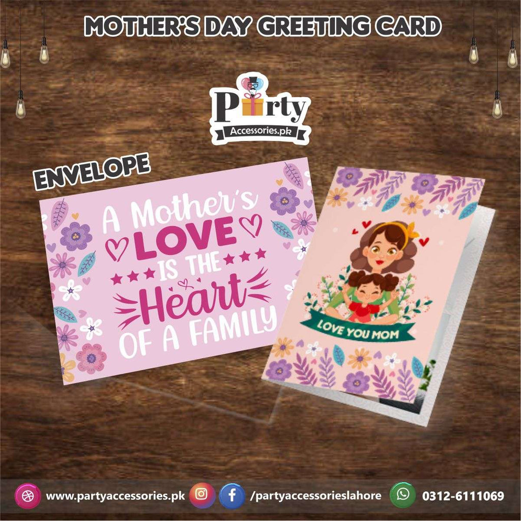 Customized Mother's Day Greeting card in elegant Pink floral design