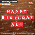 Happy birthday bunting banner Red HBD-08