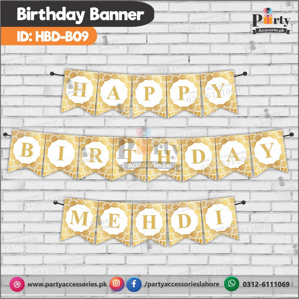 Happy birthday bunting banner vintage HBD-09