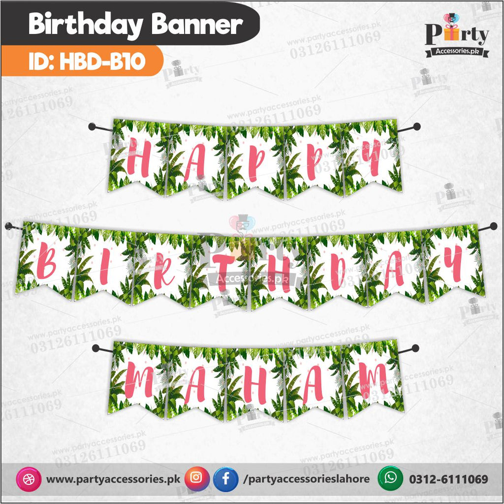 Happy birthday bunting banner Flamingo HBD-10
