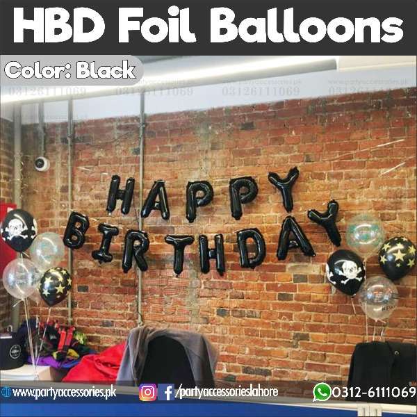 Happy birthday Black foil balloons