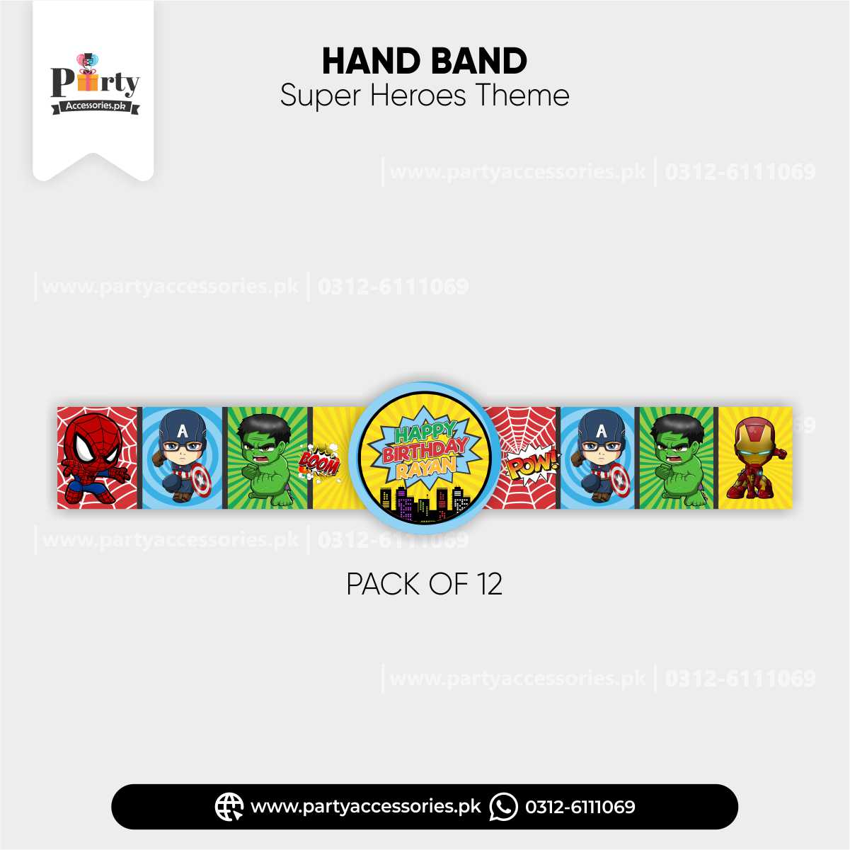 AVENGERS theme hand bands 