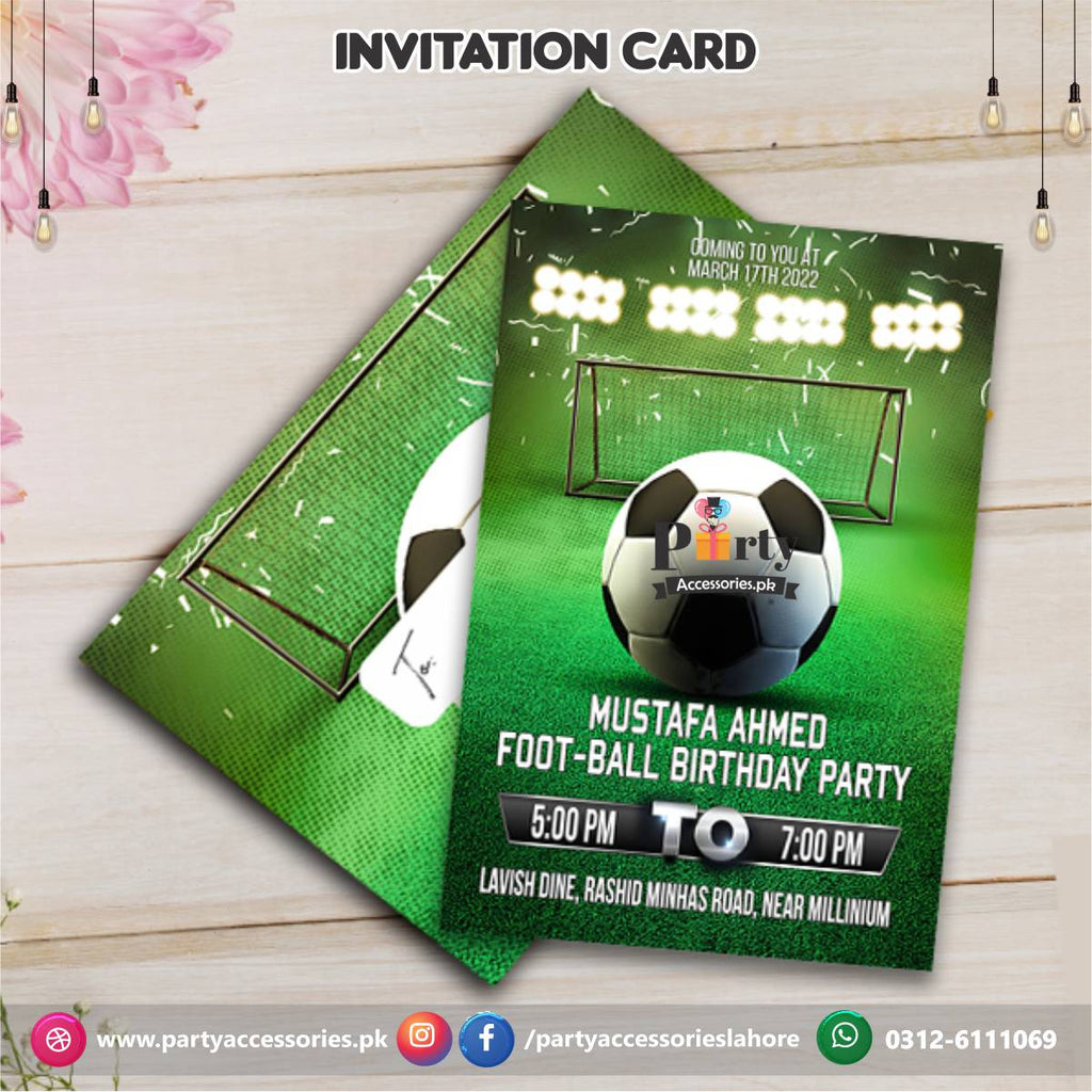 Customized Football Birthday Party Theme Invitation Cards 