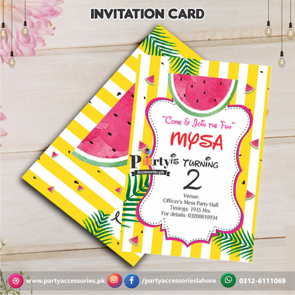 One in a melon Birthday Party Theme Invitation Cards (6pcs)